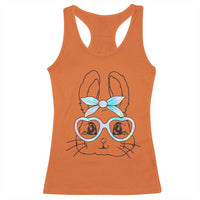 Girls Easter Bunny Racerback Tank Top Rabbit Face Tie Dye Glasses Happy Easter Day - Wonder Print Shop