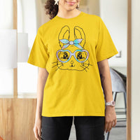 Girls Easter Bunny T Shirt For Women Rabbit Face Tie Dye Glasses Happy Easter Day - Wonder Print Shop
