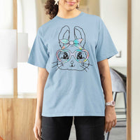 Girls Easter Bunny T Shirt For Women Rabbit Face Tie Dye Glasses Happy Easter Day - Wonder Print Shop