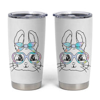 Girls Easter Bunny Tumbler Cup Rabbit Face Tie Dye Glasses Happy Easter Day - Wonder Print Shop