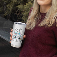 Girls Easter Bunny Tumbler Cup Rabbit Face Tie Dye Glasses Happy Easter Day - Wonder Print Shop