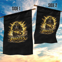 Pirate Lovers Garden Flag Vintage Golden Pirate Ship Skull Graphic