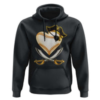 Baseball Pirate Hoodie Baseball Heart With Skull