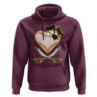 Baseball Pirate Hoodie Baseball Heart With Skull