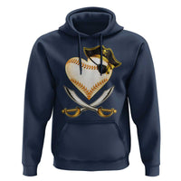 Baseball Pirate Hoodie Baseball Heart With Skull