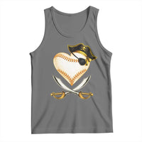 Baseball Pirate Tank Top Baseball Heart With Skull