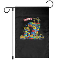 Funny 7th Birthday Building Bricks Garden Flag I Was 6 Now Im 7 Kids 67 Birthday Building Six Seven Boy
