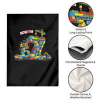 Funny 7th Birthday Building Bricks Garden Flag I Was 6 Now Im 7 Kids 67 Birthday Building Six Seven Boy