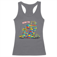 Funny 7th Birthday Building Bricks Racerback Tank Top I Was 6 Now Im 7 Kids 67 Birthday Building Six Seven Boy