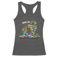 Funny 7th Birthday Building Bricks Racerback Tank Top I Was 6 Now Im 7 Kids 67 Birthday Building Six Seven Boy