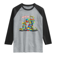 Funny 7th Birthday Building Bricks Raglan Shirt I Was 6 Now Im 7 Kids 67 Birthday Building Six Seven Boy