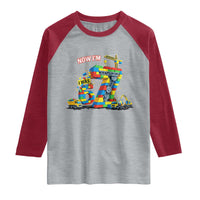 Funny 7th Birthday Building Bricks Raglan Shirt I Was 6 Now Im 7 Kids 67 Birthday Building Six Seven Boy