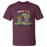 Funny 7th Birthday Building Bricks T Shirt I Was 6 Now Im 7 Kids 67 Birthday Building Six Seven Boy