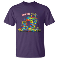 Funny 7th Birthday Building Bricks T Shirt I Was 6 Now Im 7 Kids 67 Birthday Building Six Seven Boy