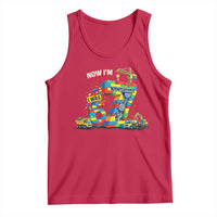 Funny 7th Birthday Building Bricks Tank Top I Was 6 Now Im 7 Kids 67 Birthday Building Six Seven Boy