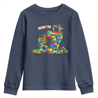 Funny 7th Birthday Building Bricks Youth Sweatshirt I Was 6 Now Im 7 Kids 67 Birthday Building Six Seven Boy
