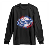Chicago Pride Dripping Baseball Graphic Long Sleeve Shirt