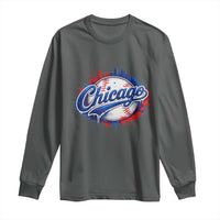 Chicago Pride Dripping Baseball Graphic Long Sleeve Shirt