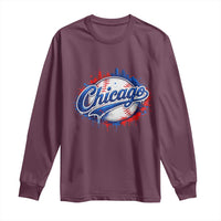 Chicago Pride Dripping Baseball Graphic Long Sleeve Shirt