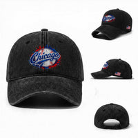 Chicago Pride Dripping Baseball Graphic Washed Cotton Baseball Cap