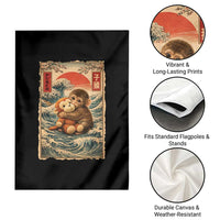 Kawaii Baby Monkey Punch Garden Flag Vintage Japanese Graphic Cute Macaque Ukiyo-e