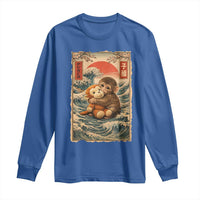 Kawaii Baby Monkey Punch Long Sleeve Shirt Vintage Japanese Graphic Cute Macaque Ukiyo-e