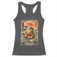 Kawaii Baby Monkey Punch Racerback Tank Top Vintage Japanese Graphic Cute Macaque Ukiyo-e
