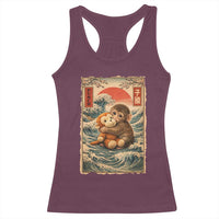 Kawaii Baby Monkey Punch Racerback Tank Top Vintage Japanese Graphic Cute Macaque Ukiyo-e