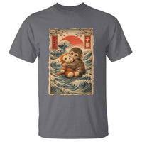 Kawaii Baby Monkey Punch T Shirt Vintage Japanese Graphic Cute Macaque Ukiyo-e