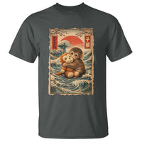 Kawaii Baby Monkey Punch T Shirt Vintage Japanese Graphic Cute Macaque Ukiyo-e