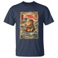 Kawaii Baby Monkey Punch T Shirt Vintage Japanese Graphic Cute Macaque Ukiyo-e