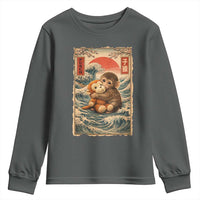 Kawaii Baby Monkey Punch Youth Sweatshirt Vintage Japanese Graphic Cute Macaque Ukiyo-e