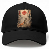 Vintage Japanese Baby Monkey Punch Baseball Cap Kawaii Macaque Ukiyo-e Art Funny