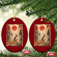 Vintage Japanese Baby Monkey Punch Ceramic Ornament Kawaii Macaque Ukiyo-e Art Funny