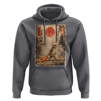 Vintage Japanese Baby Monkey Punch Hoodie Kawaii Macaque Ukiyo-e Art Funny