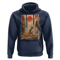Vintage Japanese Baby Monkey Punch Hoodie Kawaii Macaque Ukiyo-e Art Funny