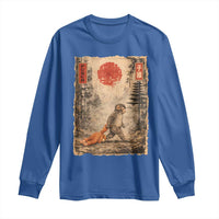 Vintage Japanese Baby Monkey Punch Long Sleeve Shirt Kawaii Macaque Ukiyo-e Art Funny