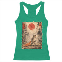 Vintage Japanese Baby Monkey Punch Racerback Tank Top Kawaii Macaque Ukiyo-e Art Funny