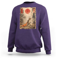Vintage Japanese Baby Monkey Punch Sweatshirt Kawaii Macaque Ukiyo-e Art Funny