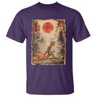 Vintage Japanese Baby Monkey Punch T Shirt Kawaii Macaque Ukiyo-e Art Funny