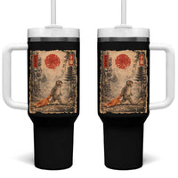 Vintage Japanese Baby Monkey Punch Tumbler With Handle Kawaii Macaque Ukiyo-e Art Funny