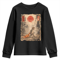 Vintage Japanese Baby Monkey Punch Youth Sweatshirt Kawaii Macaque Ukiyo-e Art Funny