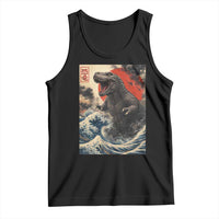 Japanese Dinosaur Tank Top Vintage Great Wave Monster Epic Giant Monster Ukiyo-e Style