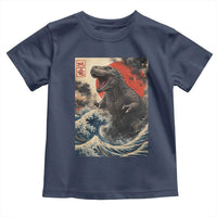 Japanese Dinosaur Toddler T Shirt Vintage Great Wave Monster Epic Giant Monster Ukiyo-e Style