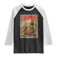 Sea Monster Eating Ramen Raglan Shirt Vintage Graphic Japanese Lover Ukiyo-e Art