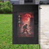 Samurai Bigfoot Garden Flag Vintage Japanese Graphic Ukiyo-e Art Sasquatch Red Moon