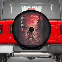 Samurai Bigfoot Spare Tire Cover Vintage Japanese Graphic Ukiyo-e Art Sasquatch Red Moon