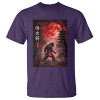Samurai Bigfoot T Shirt Vintage Japanese Graphic Ukiyo-e Art Sasquatch Red Moon