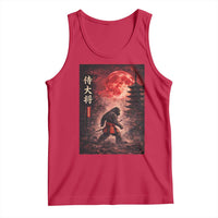 Samurai Bigfoot Tank Top Vintage Japanese Graphic Ukiyo-e Art Sasquatch Red Moon
