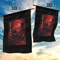 Vintage Sea Monster Garden Flag Horror Japanese Octopus Mythology Temple Red Moon